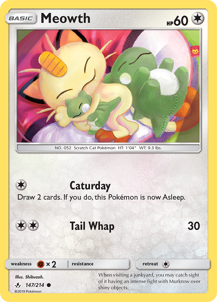 Meowth (147/214) [Sun & Moon: Unbroken Bonds] | L.A. Mood Comics and Games