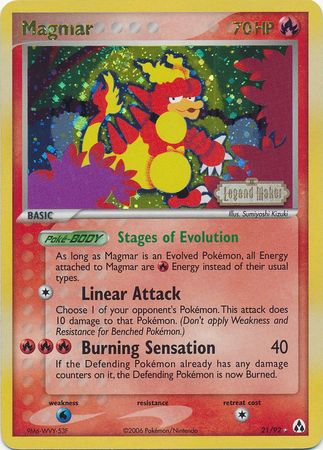 Magmar (21/92) (Stamped) [EX: Legend Maker] | L.A. Mood Comics and Games