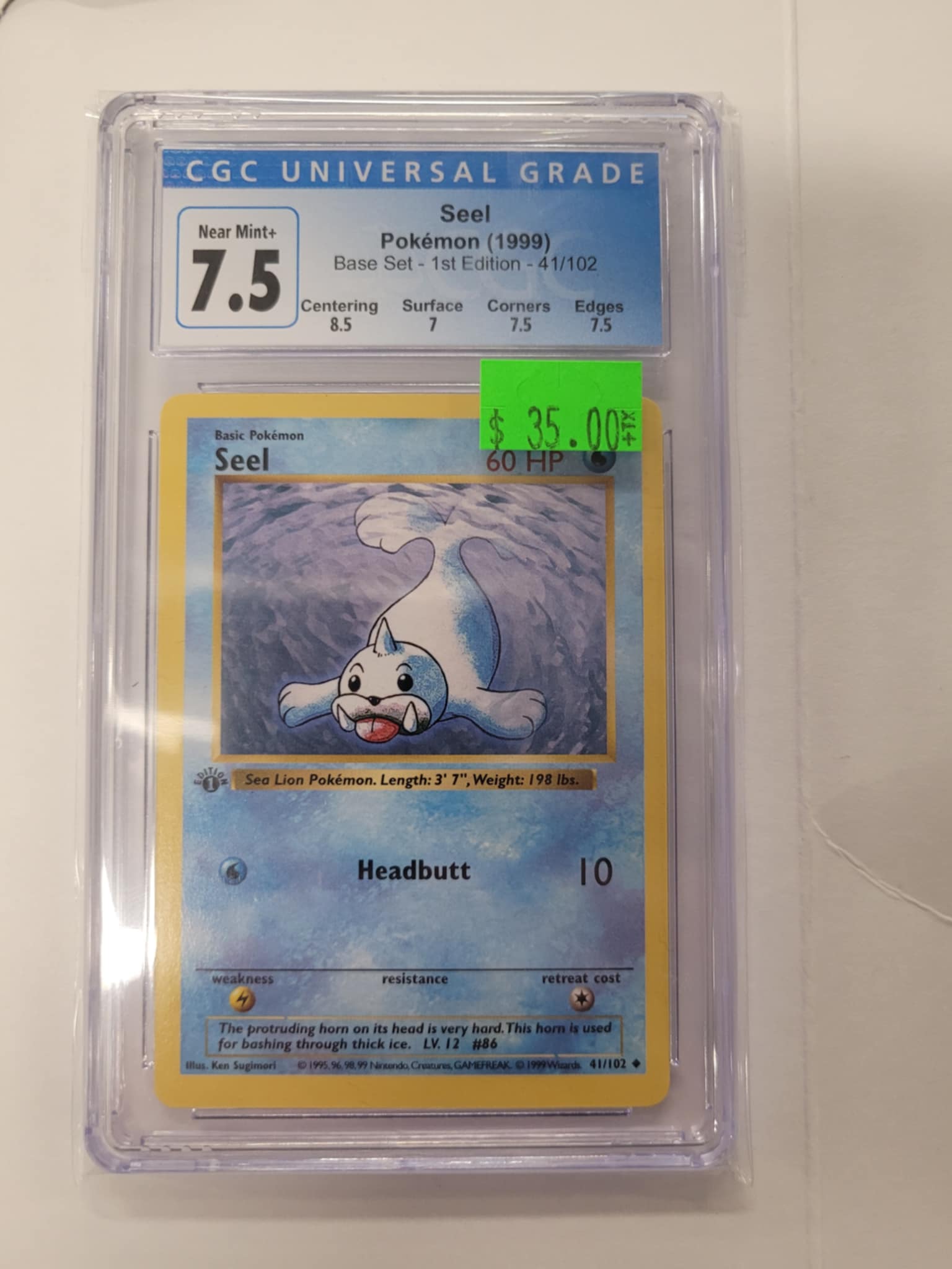 Seel Pokemon Base Set 1999 1st ed CGC 7.5 | L.A. Mood Comics and Games