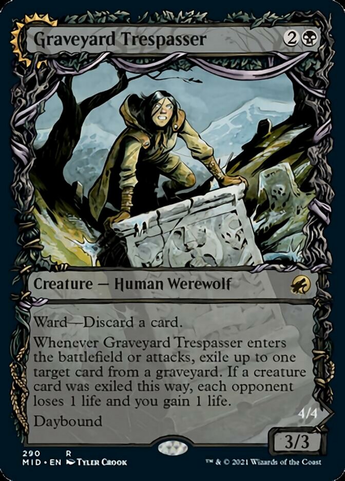 Graveyard Trespasser // Graveyard Glutton (Showcase Equinox) [Innistrad: Midnight Hunt] | L.A. Mood Comics and Games