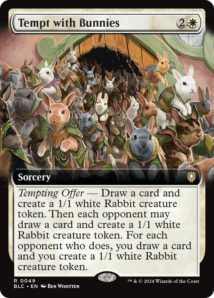 Tempt with Bunnies (Extended Art) [Bloomburrow Commander] | L.A. Mood Comics and Games