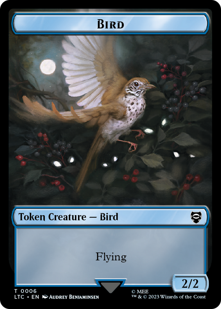 Elf Warrior // Bird Double Sided Token [The Lord of the Rings: Tales of Middle-Earth Commander Tokens] | L.A. Mood Comics and Games
