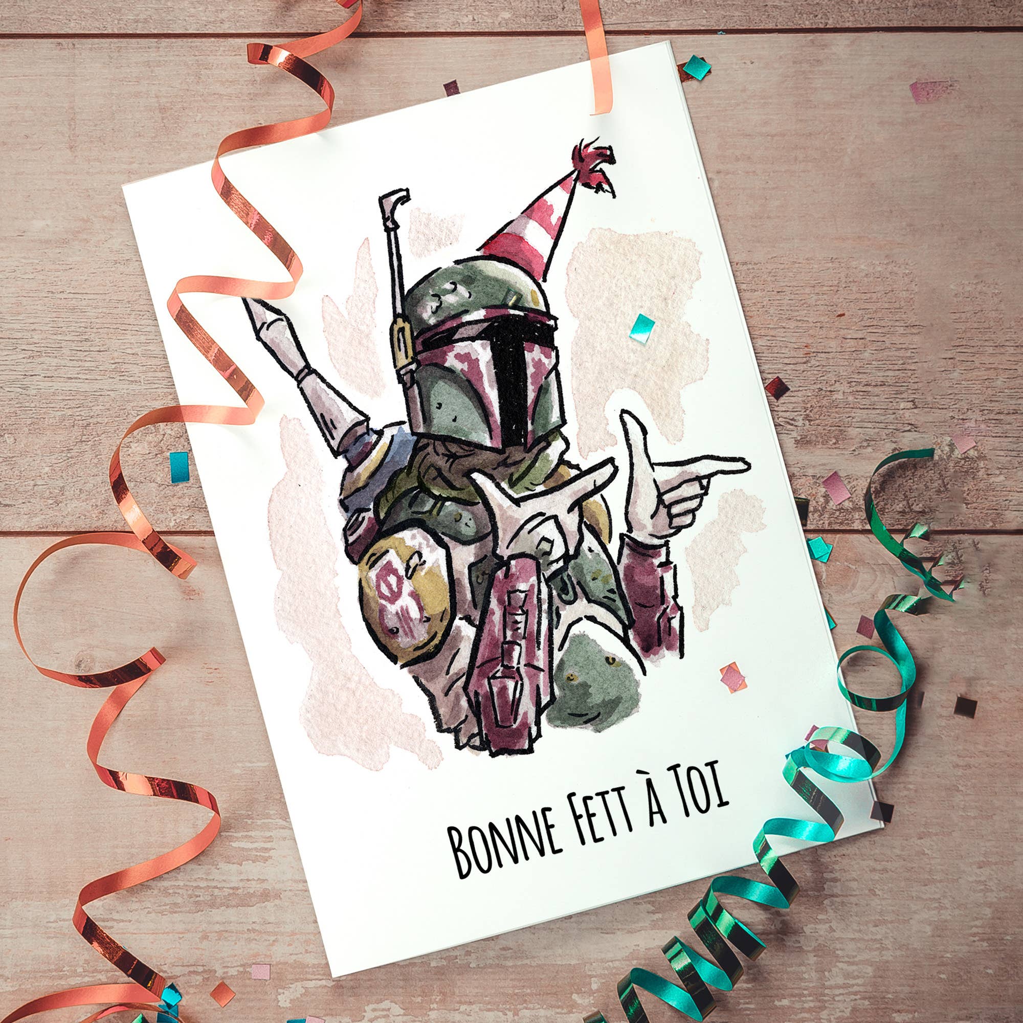 "Bonne Fett" - Galactic Sci-Fi Geek Nerdy Birthday Card | L.A. Mood Comics and Games
