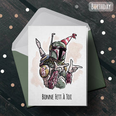 "Bonne Fett" - Galactic Sci-Fi Geek Nerdy Birthday Card | L.A. Mood Comics and Games