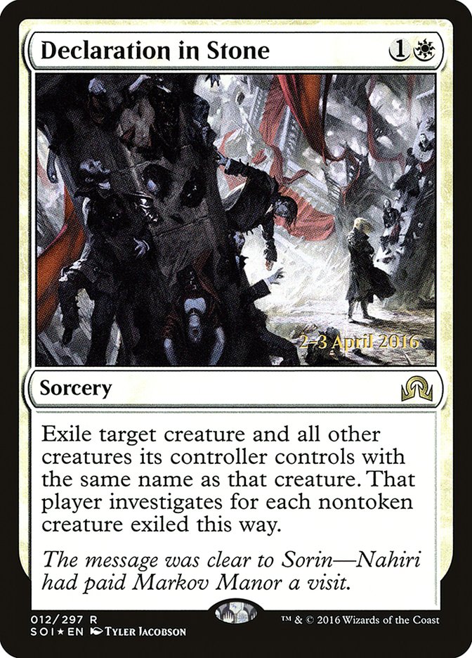 Declaration in Stone [Shadows over Innistrad Prerelease Promos] | L.A. Mood Comics and Games