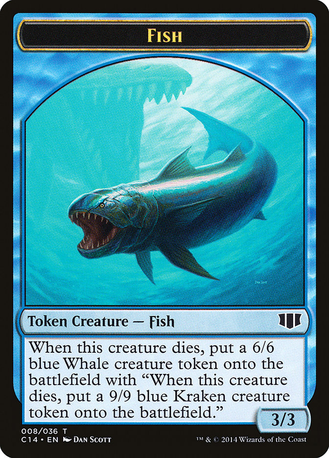 Fish // Zombie (011/036) Double-Sided Token [Commander 2014 Tokens] | L.A. Mood Comics and Games
