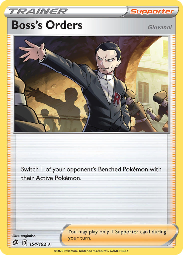 Boss's Orders (154/192) (Giovanni) (Theme Deck Exclusive) [Sword & Shield: Rebel Clash] | L.A. Mood Comics and Games