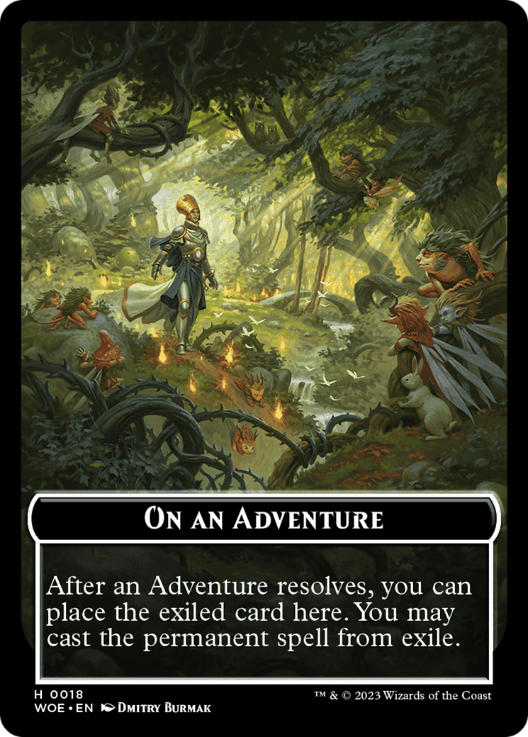 Wicked Role / Cursed Role // Emblem - On An Adventure Double-Sided Token [Wilds of Eldraine Tokens] | L.A. Mood Comics and Games