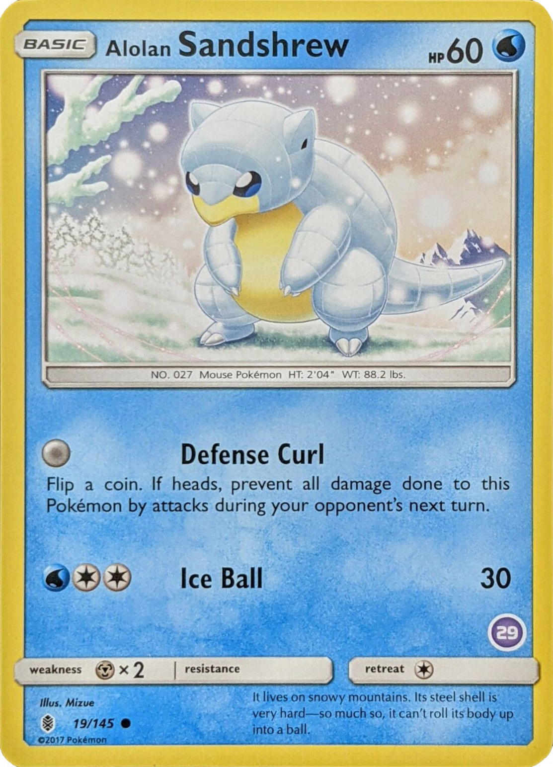 Alolan Sandshrew (19/145) (Deck Exclusive #29) [Sun & Moon: Trainer Kit - Alolan Sandslash] | L.A. Mood Comics and Games