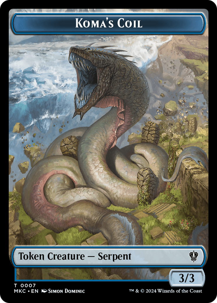 Tentacle // Koma's Coil Double-Sided Token [Murders at Karlov Manor Commander Tokens] | L.A. Mood Comics and Games