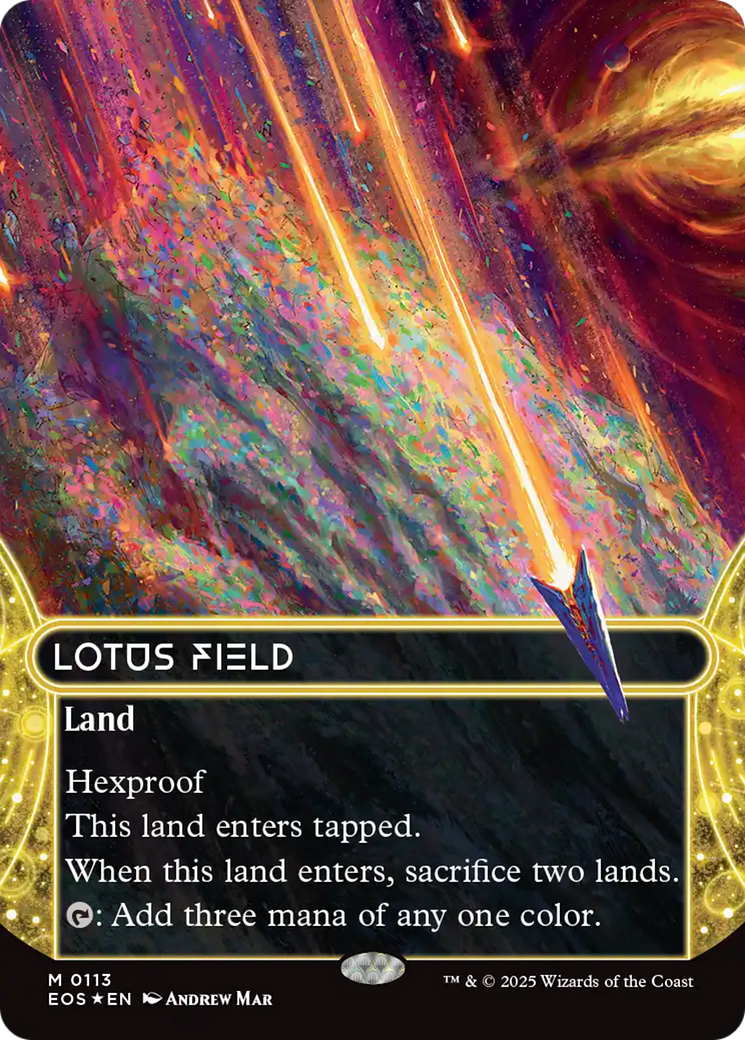 Lotus Field (0113) (Borderless) (Galaxy Foil) [Edge of Eternities: Stellar Sights] | L.A. Mood Comics and Games