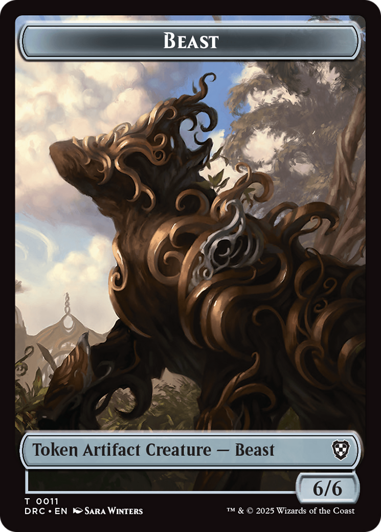 Construct // Beast (0011) Double-Sided Token [Aetherdrift Commander Tokens] | L.A. Mood Comics and Games