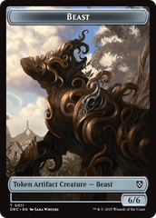 Construct // Beast (0011) Double-Sided Token [Aetherdrift Commander Tokens] | L.A. Mood Comics and Games