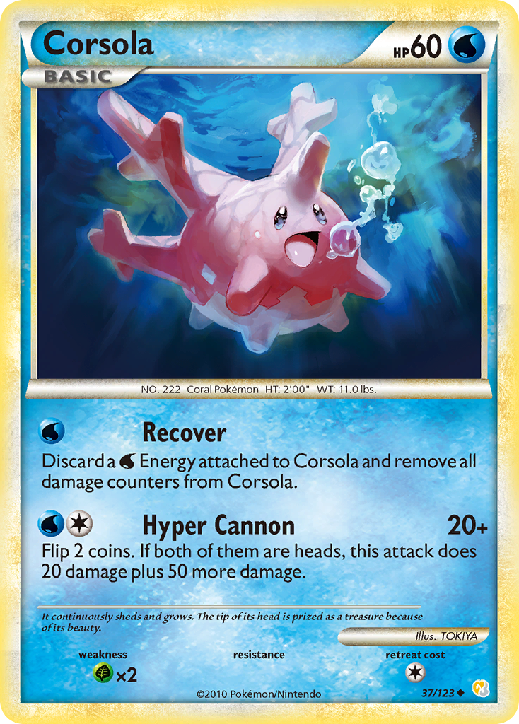 Corsola (37/123) [HeartGold & SoulSilver: Base Set] | L.A. Mood Comics and Games
