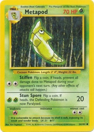 Metapod (54/102) [Base Set Unlimited] | L.A. Mood Comics and Games
