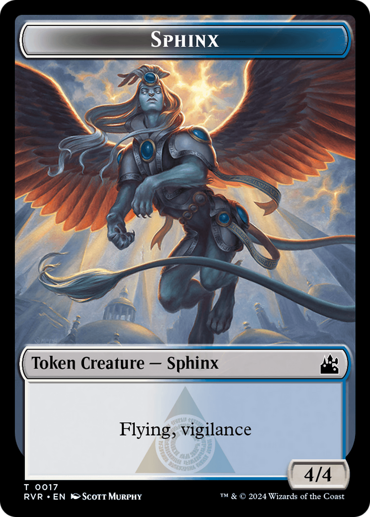 Elf Knight // Sphinx Double-Sided Token [Ravnica Remastered Tokens] | L.A. Mood Comics and Games