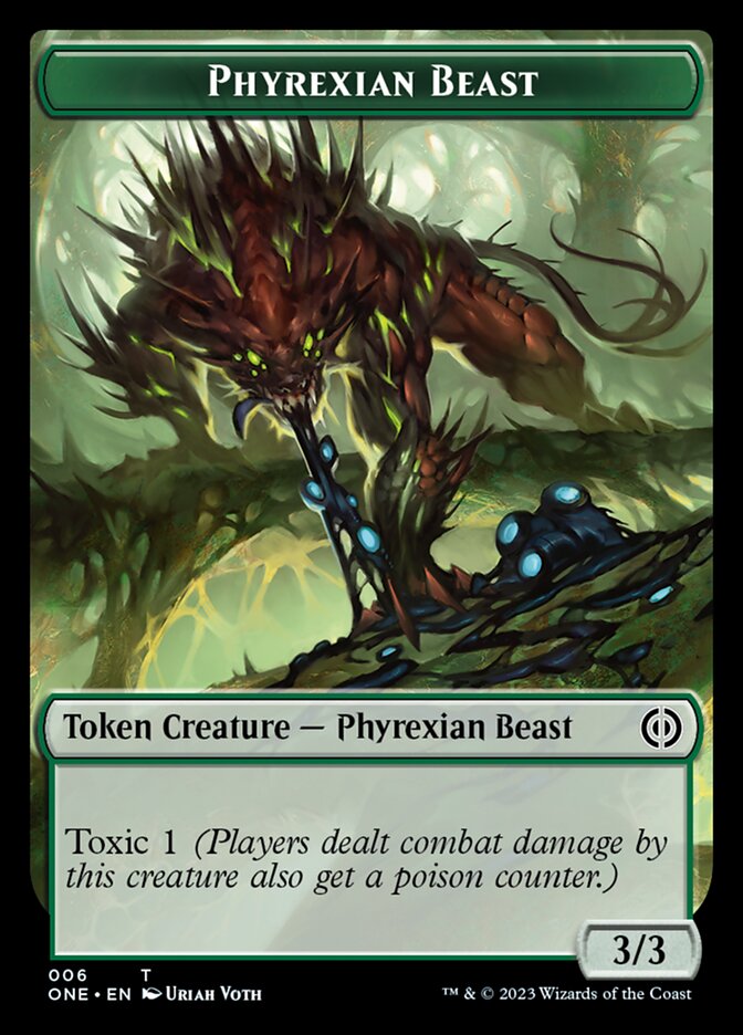 Rebel // Phyrexian Beast Double-Sided Token [Phyrexia: All Will Be One Tokens] | L.A. Mood Comics and Games