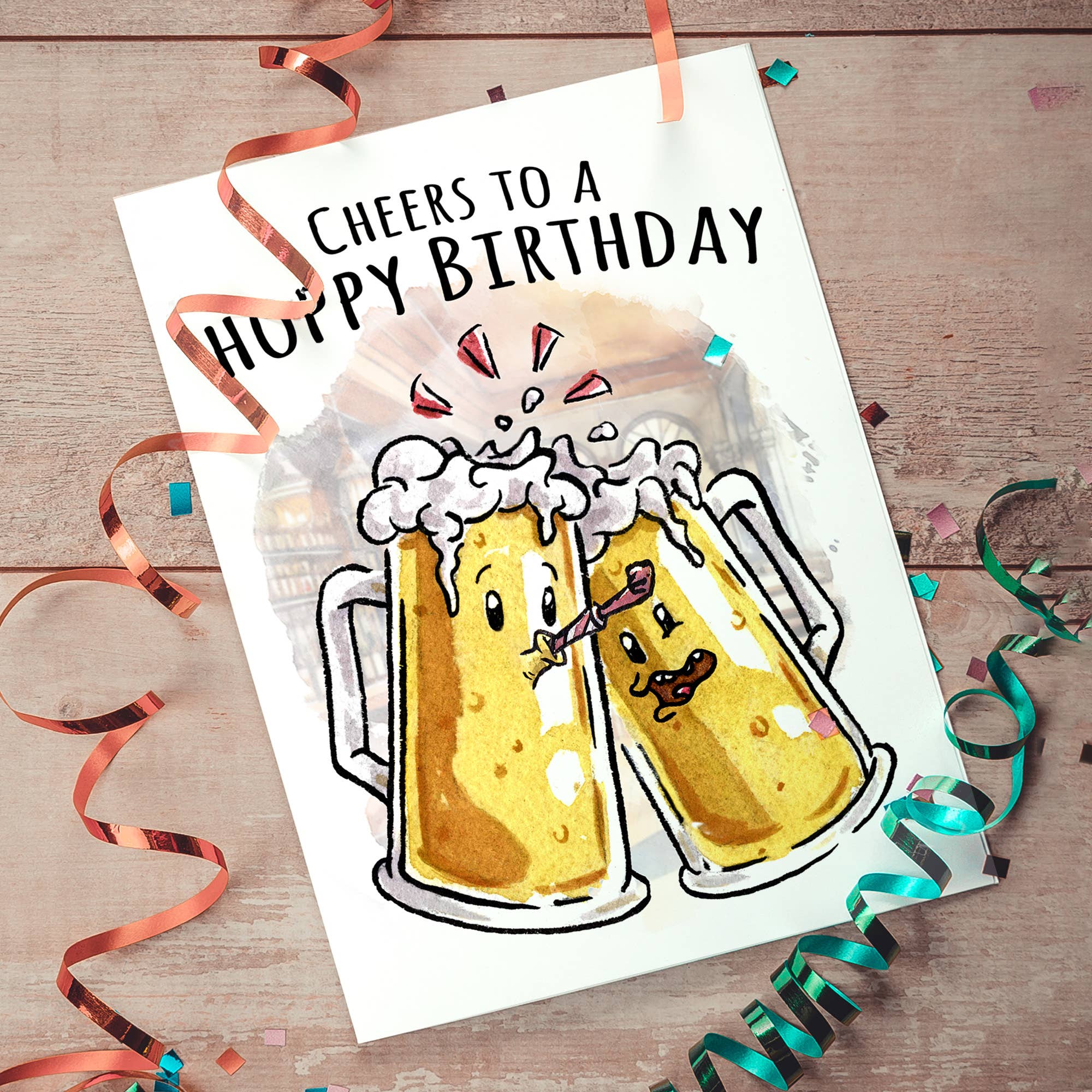 "Cheers to a Hoppy Birthday" - Funny Beer Birthday Card | L.A. Mood Comics and Games