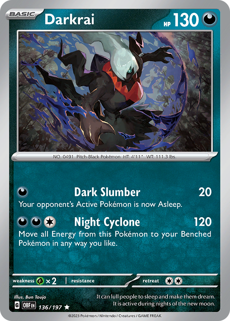 Darkrai (136/197) [Scarlet & Violet: Obsidian Flames] | L.A. Mood Comics and Games