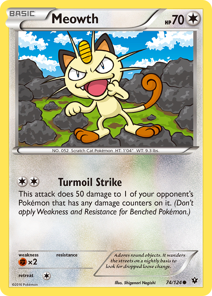 Meowth (74/124) [XY: Fates Collide] | L.A. Mood Comics and Games