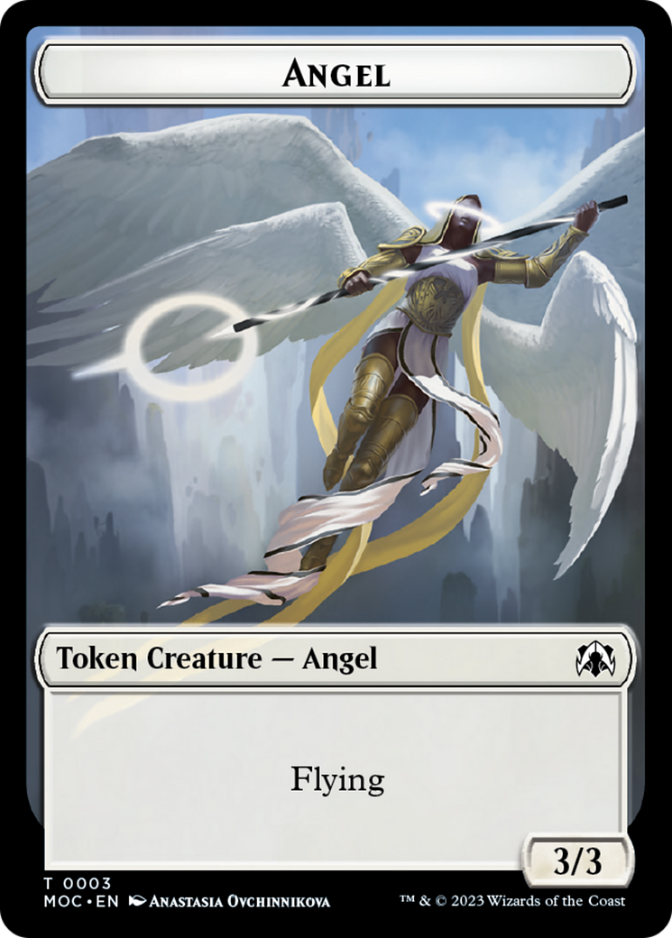Angel (3) // Demon Double-Sided Token [March of the Machine Commander Tokens] | L.A. Mood Comics and Games