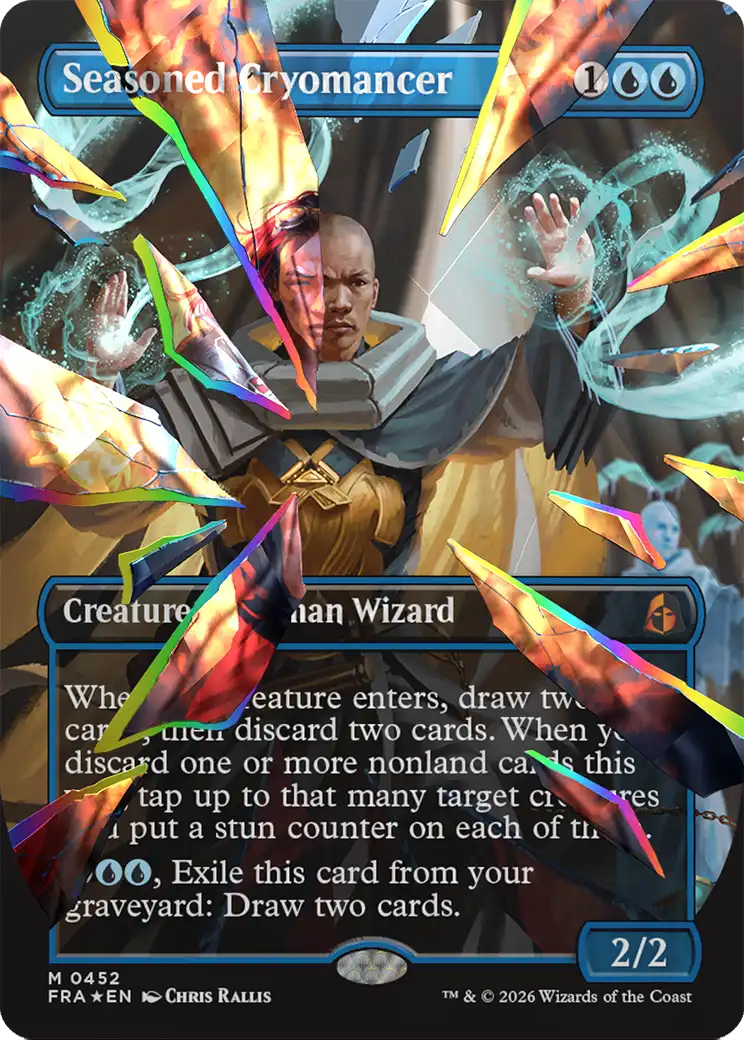 Seasoned Cryomancer (Borderless) (Facet Foil) (0452) [Reality Fracture] | L.A. Mood Comics and Games