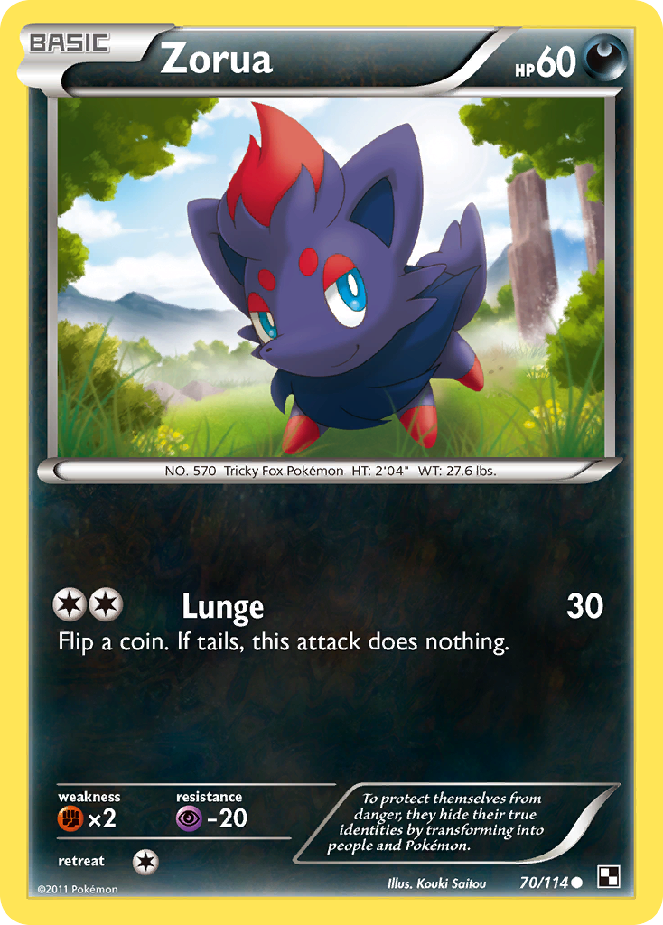 Zorua (70/114) [Black & White: Base Set] | L.A. Mood Comics and Games