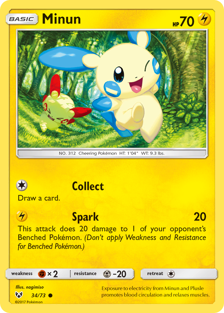 Minun (34/73) [Sun & Moon: Shining Legends] | L.A. Mood Comics and Games