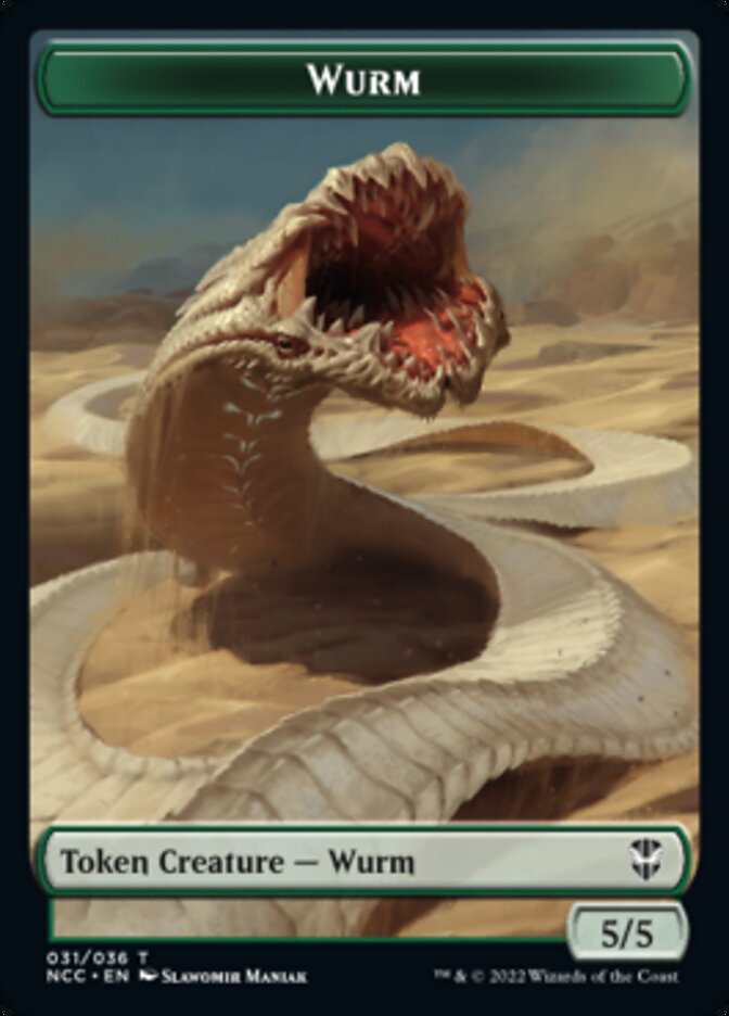 Elf Warrior // Wurm Double-Sided Token [Streets of New Capenna Commander Tokens] | L.A. Mood Comics and Games
