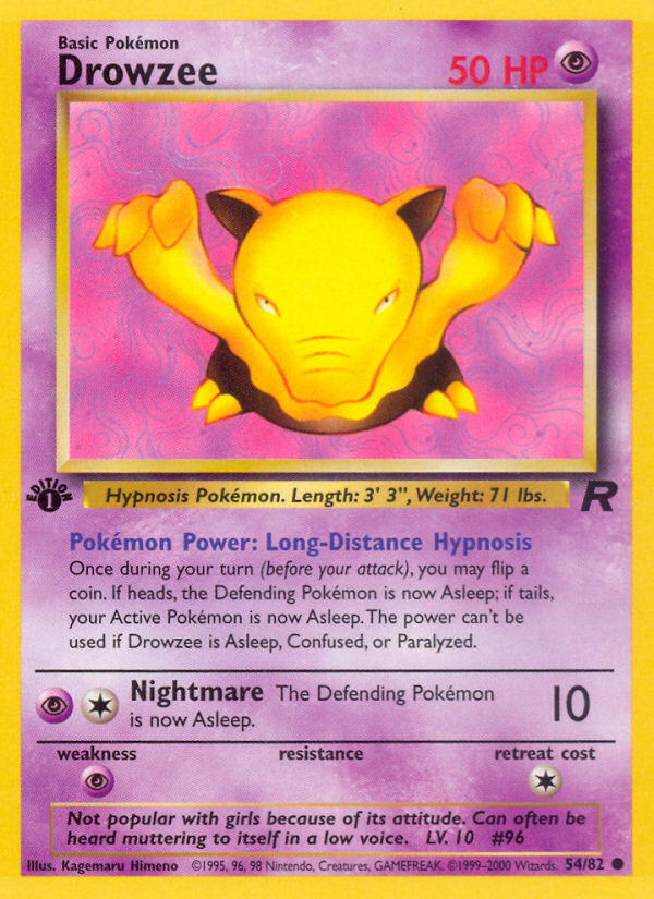 Drowzee (54/82) [Team Rocket 1st Edition] | L.A. Mood Comics and Games