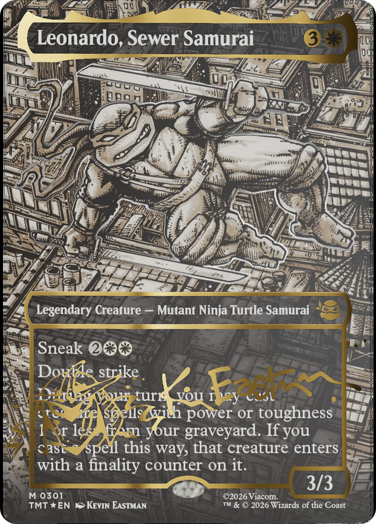 Leonardo, Sewer Samurai (Borderless) (Gold-Stamped Signature) [Teenage Mutant Ninja Turtles] | L.A. Mood Comics and Games