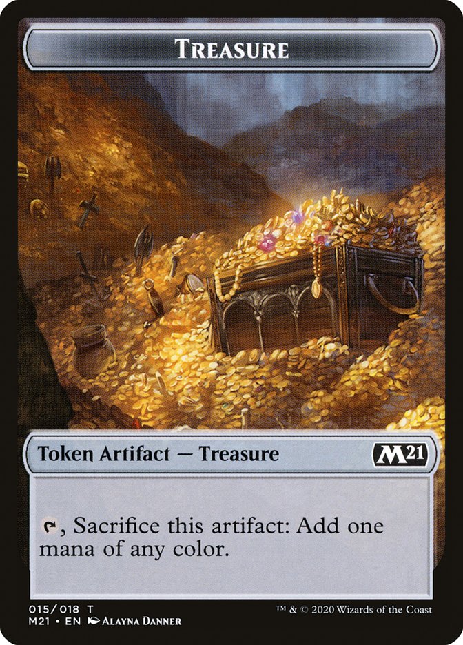 Beast // Treasure Double-Sided Token [Core Set 2021 Tokens] | L.A. Mood Comics and Games