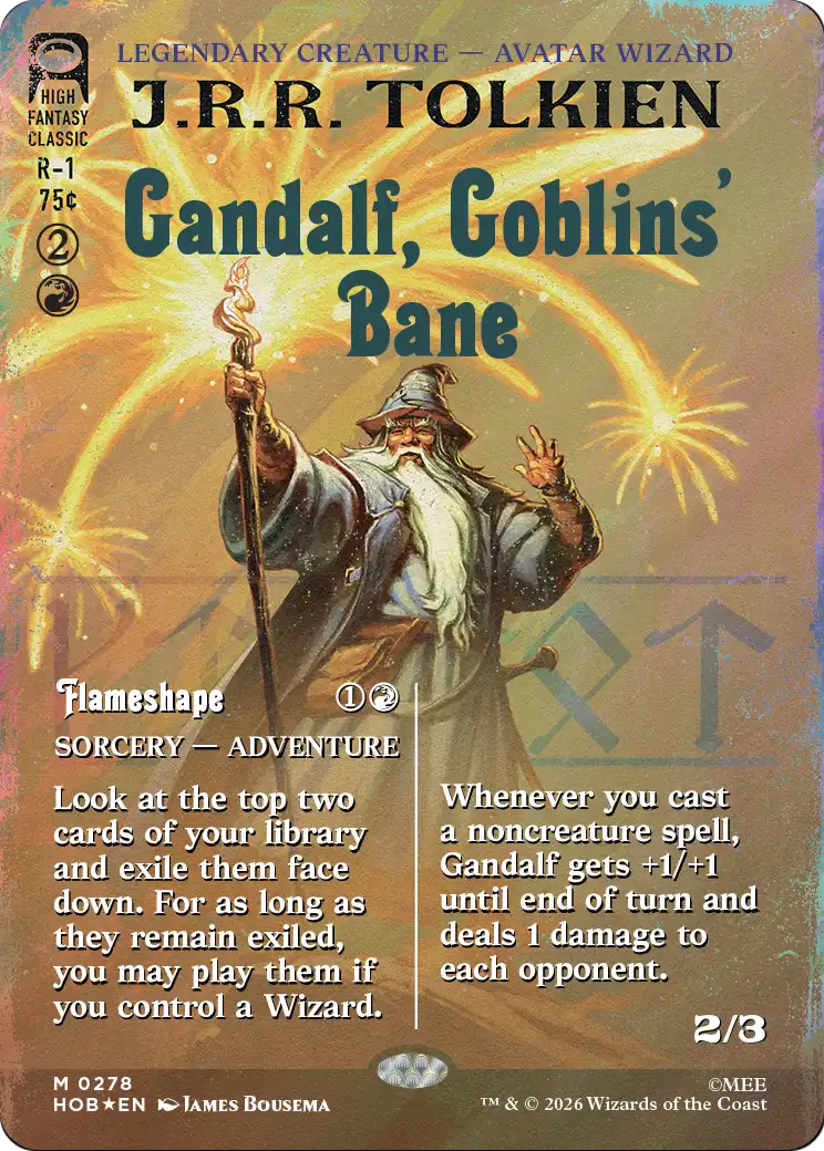 Gandalf, Goblins' Bane (Borderless) (Surge Foil) [The Hobbit] | L.A. Mood Comics and Games
