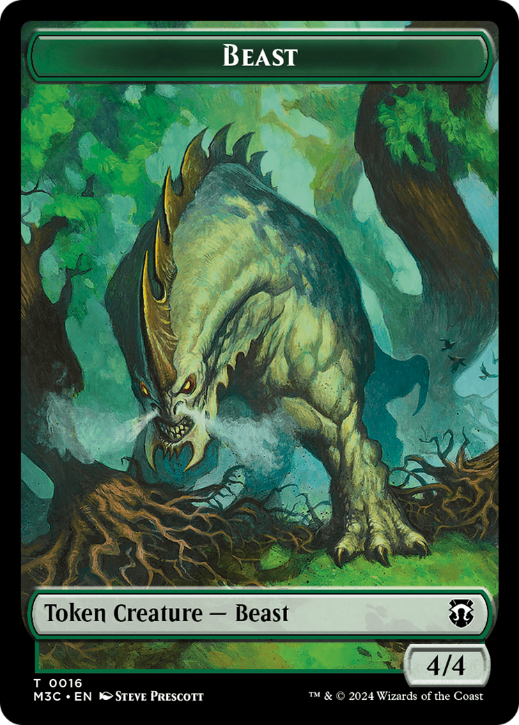Beast (0016) (Ripple Foil) // Copy Double-Sided Token [Modern Horizons 3 Commander Tokens] | L.A. Mood Comics and Games