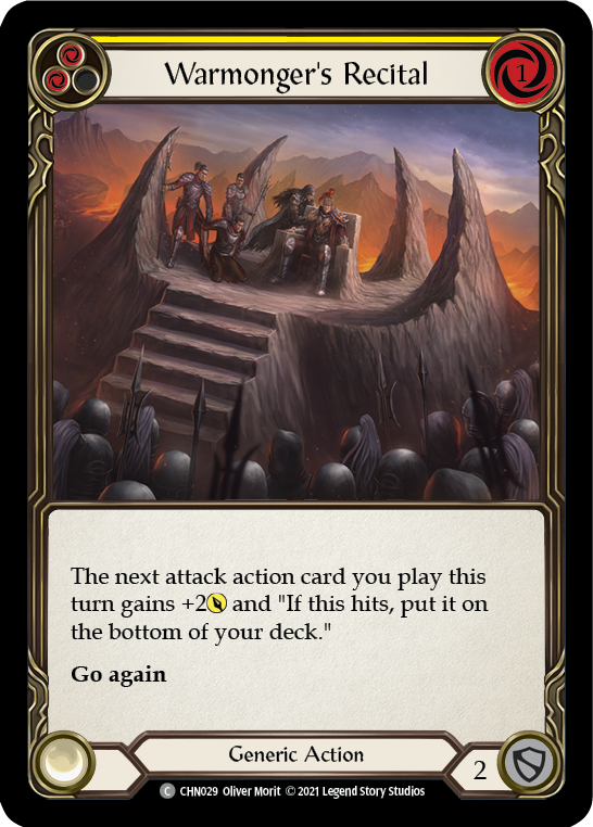 Warmonger's Recital (Yellow) [CHN029] (Monarch Chane Blitz Deck) | L.A. Mood Comics and Games