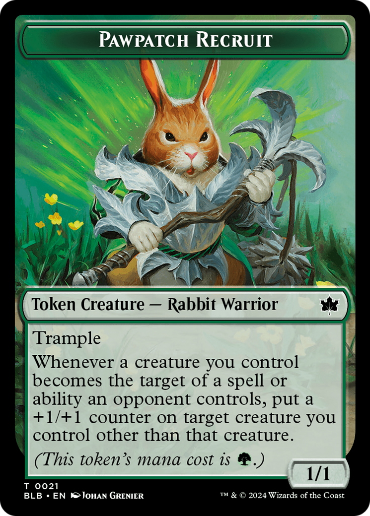 Pawpatch Recruit // Map Double-Sided Token [Bloomburrow Tokens] | L.A. Mood Comics and Games