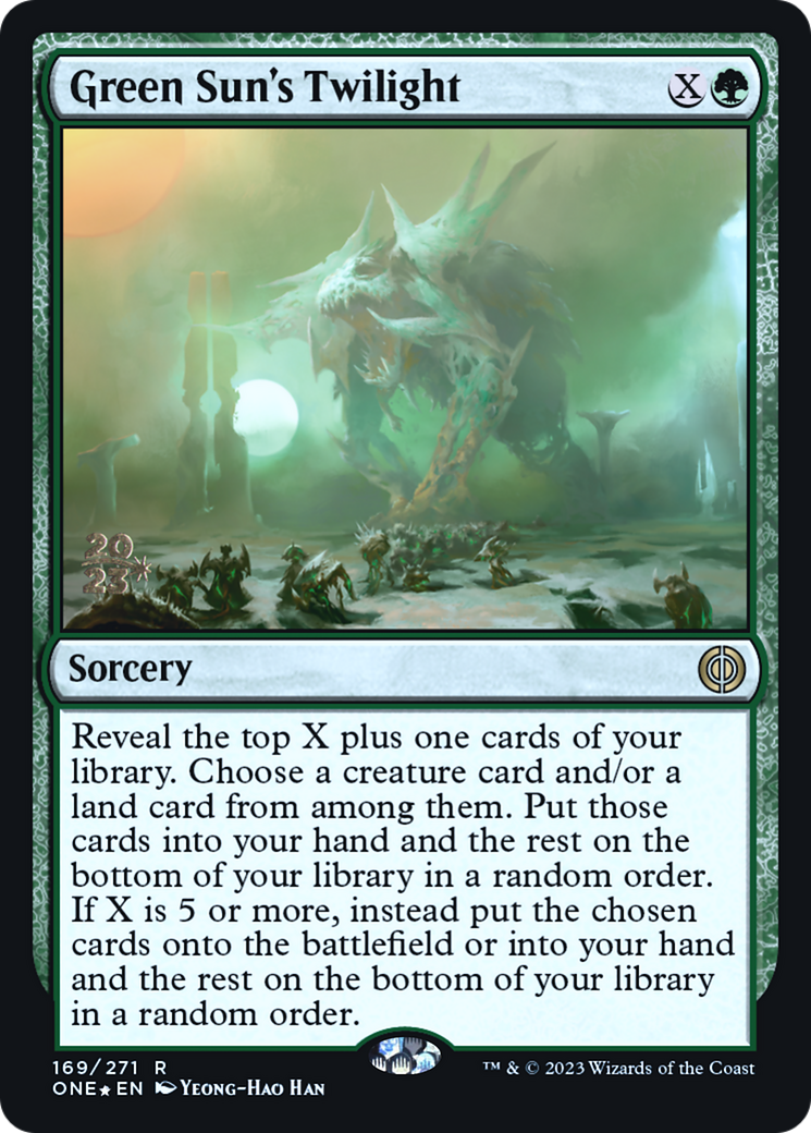Green Sun's Twilight [Phyrexia: All Will Be One Prerelease Promos] | L.A. Mood Comics and Games