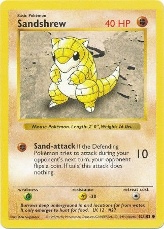 Sandshrew (62/102) [Base Set Shadowless Unlimited] | L.A. Mood Comics and Games