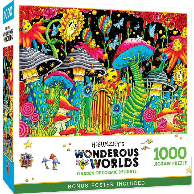 Puzzle 1000pc - Garden of Cosmic Delight | L.A. Mood Comics and Games
