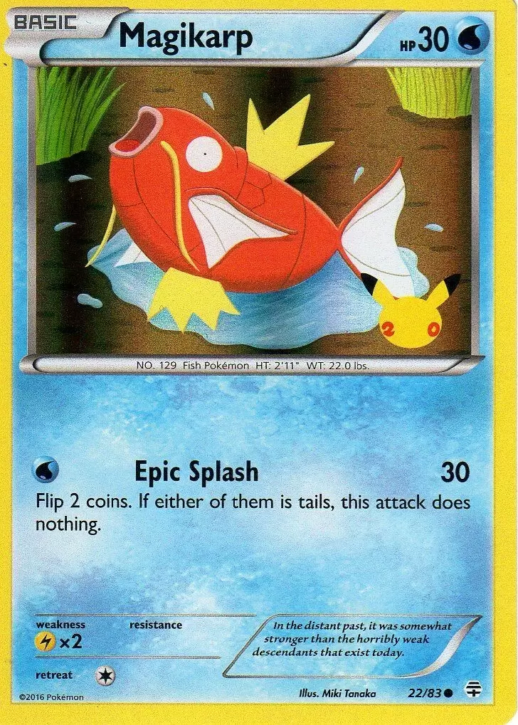 Magikarp (22/83) (20th Anniversary Stamp) [XY: Generations] | L.A. Mood Comics and Games