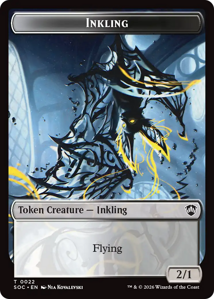 Pegasus // Inkling (0022) Double-Sided Token [Secrets of Strixhaven Commander Tokens] | L.A. Mood Comics and Games