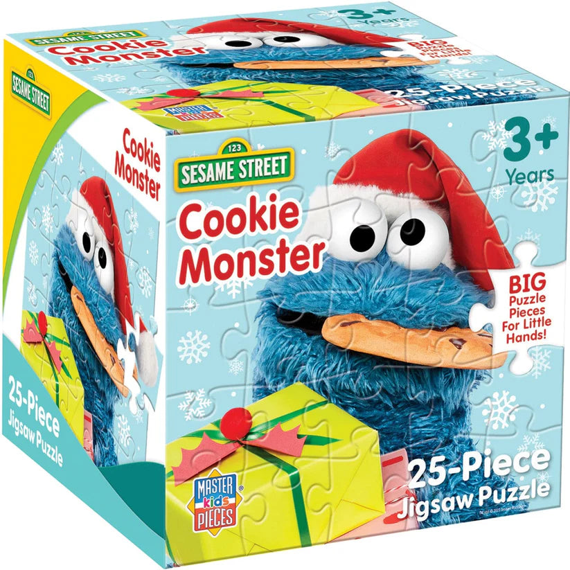 Sesame Street Holiday - Cookie Monster 25 Piece Jigsaw Puzzle | L.A. Mood Comics and Games