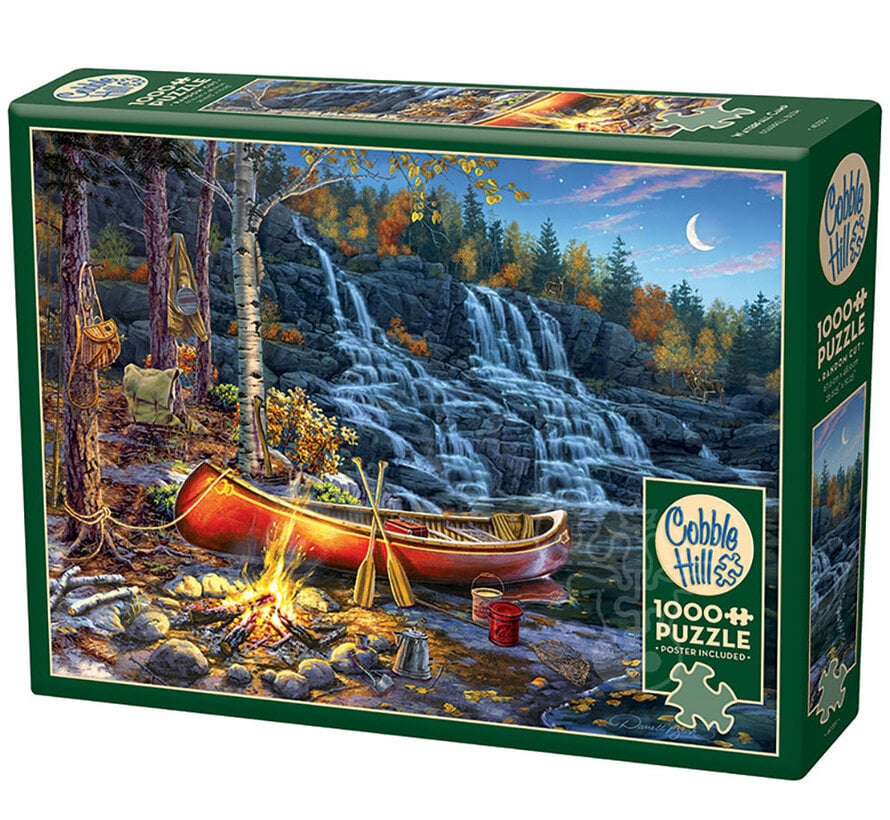 Puzzle 1000pc Cobble Hill Waterfall Camp | L.A. Mood Comics and Games