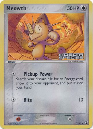 Meowth (77/113) (Stamped) [EX: Delta Species] | L.A. Mood Comics and Games