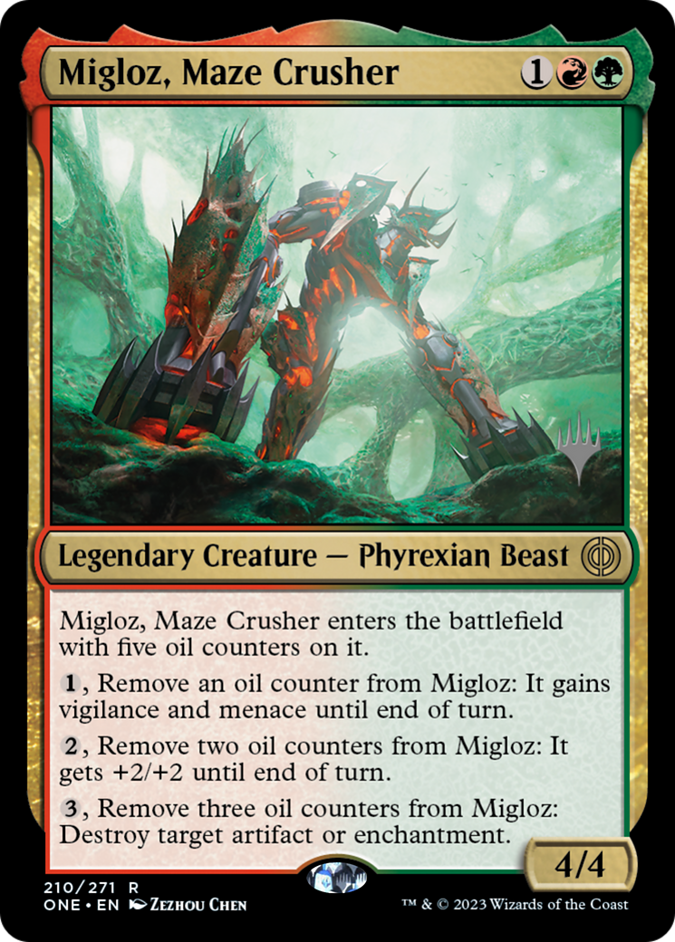 Migloz, Maze Crusher (Promo Pack) [Phyrexia: All Will Be One Promos] | L.A. Mood Comics and Games
