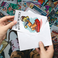 "Best on the Block" - Building Block Kids' Toy Birthday Card | L.A. Mood Comics and Games