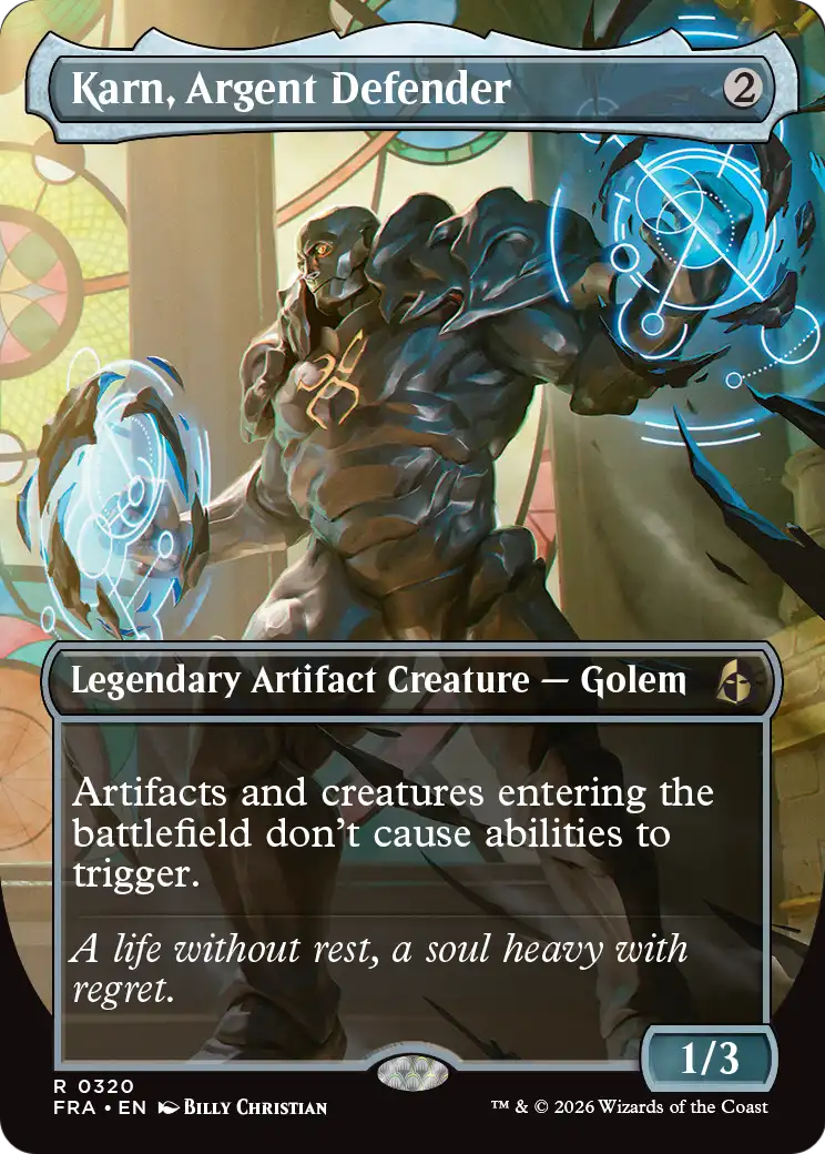 Karn, Argent Defender (Borderless) [Reality Fracture] | L.A. Mood Comics and Games