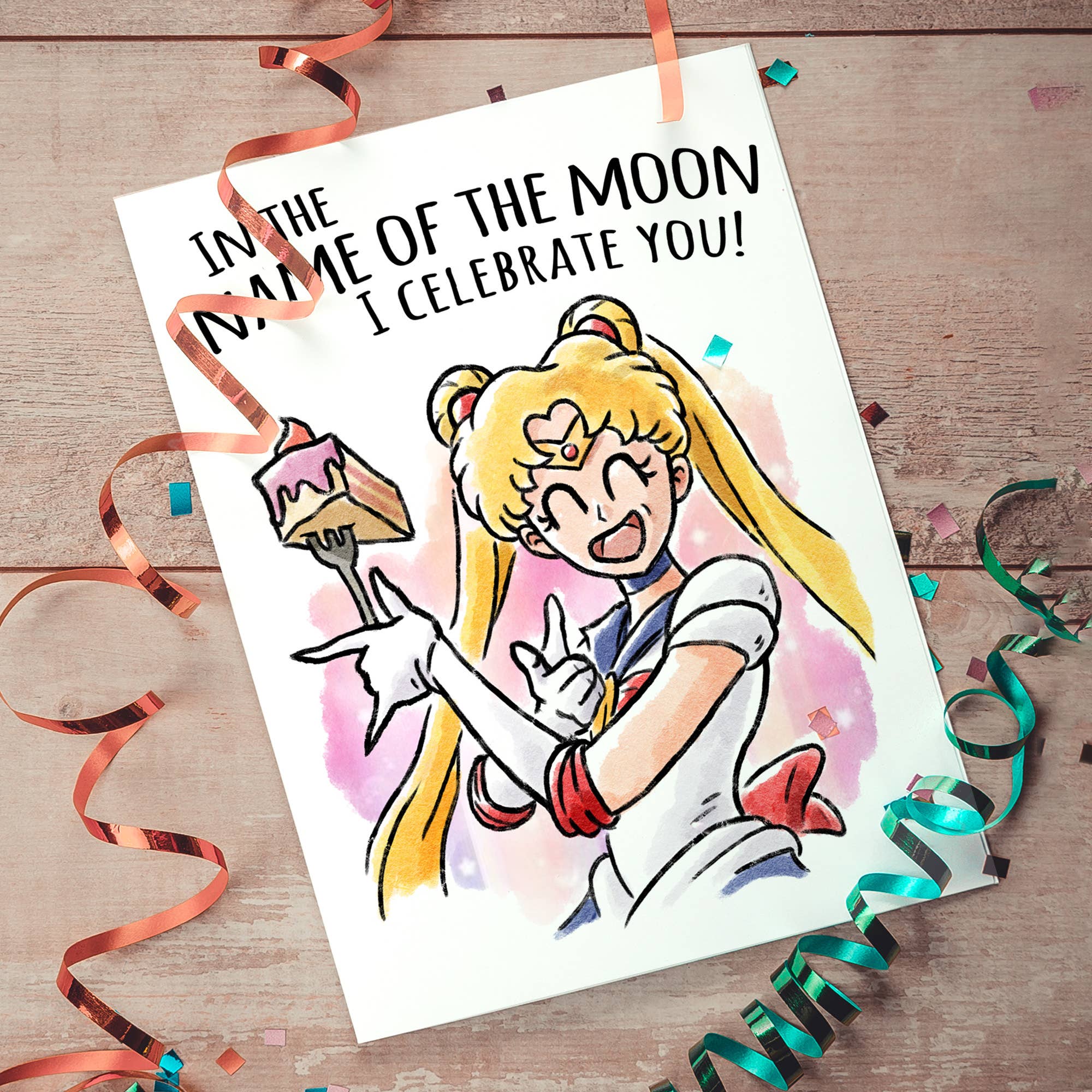 "Name of the Moon" Cosmic Guardian Girl Birthday Card | L.A. Mood Comics and Games