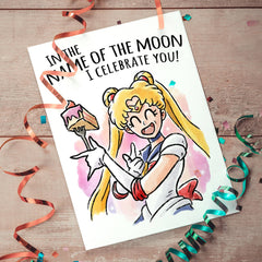"Name of the Moon" Cosmic Guardian Girl Birthday Card | L.A. Mood Comics and Games