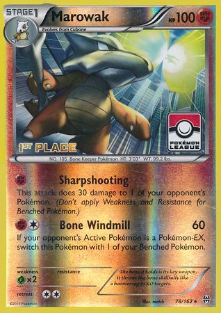 Marowak (78/162) (League Promo 1st Place) [XY: BREAKthrough] | L.A. Mood Comics and Games
